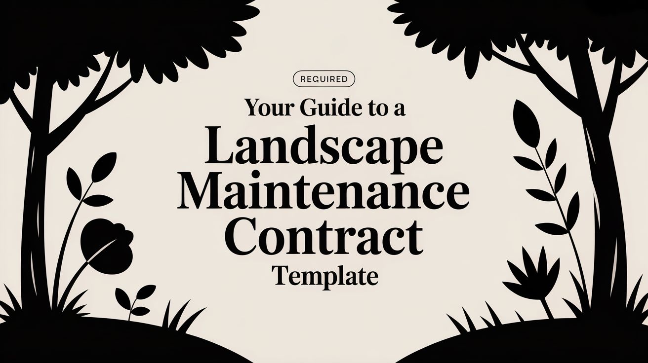 A Clear Guide to Your Landscape Maintenance Contract Template