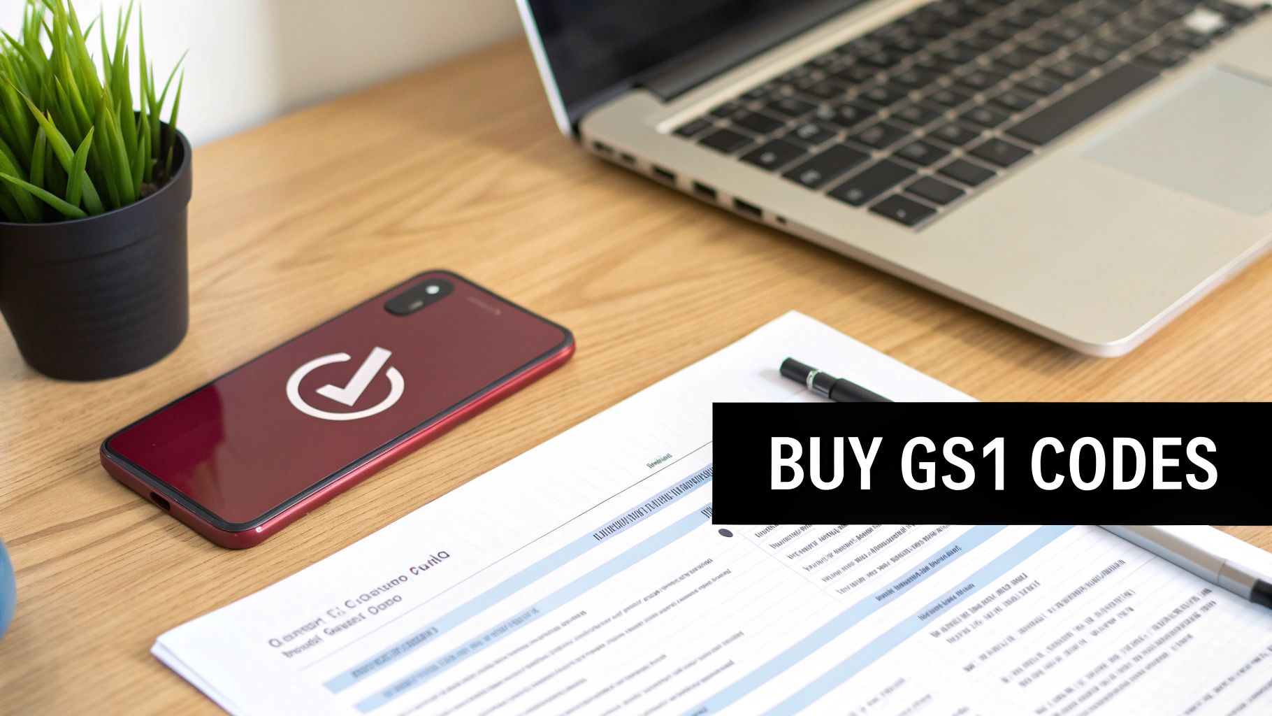 A screenshot of the GS1 US homepage, showing options to get barcodes for your products.