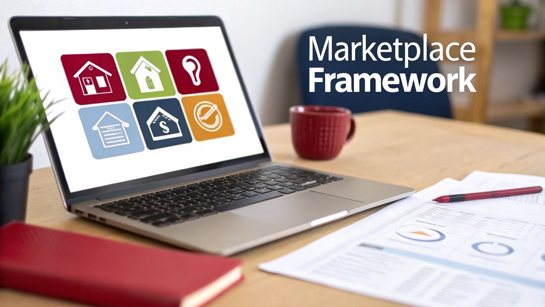A person sitting at a desk with multiple screens showing marketplace analytics and charts