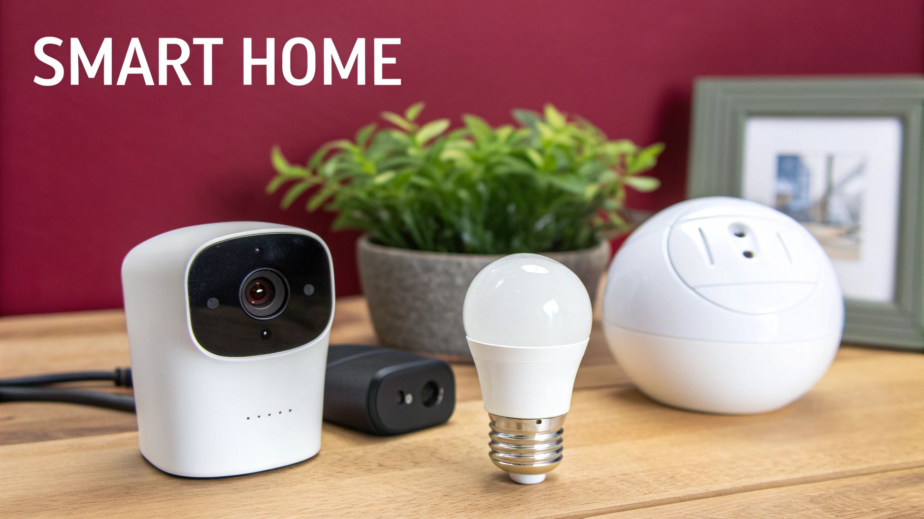 A smart home hub controlling lights and temperature