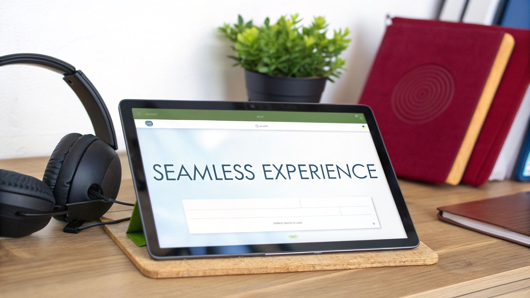 A customer service representative smiling while assisting a customer on the phone, representing excellent support.