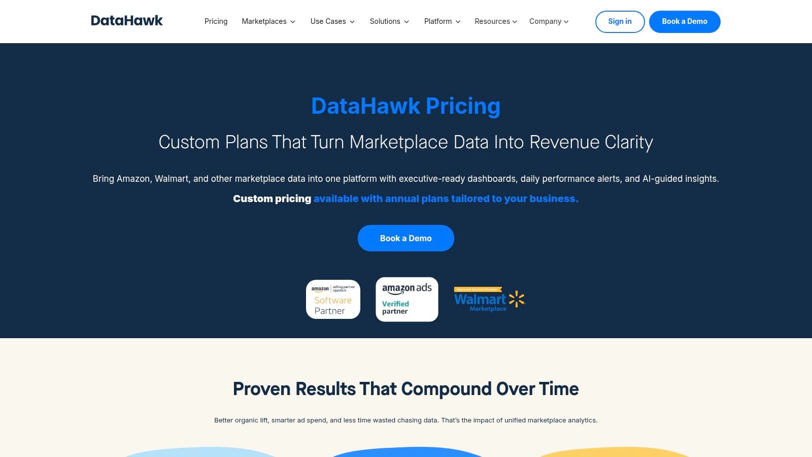 DataHawk's analytics and reporting dashboard