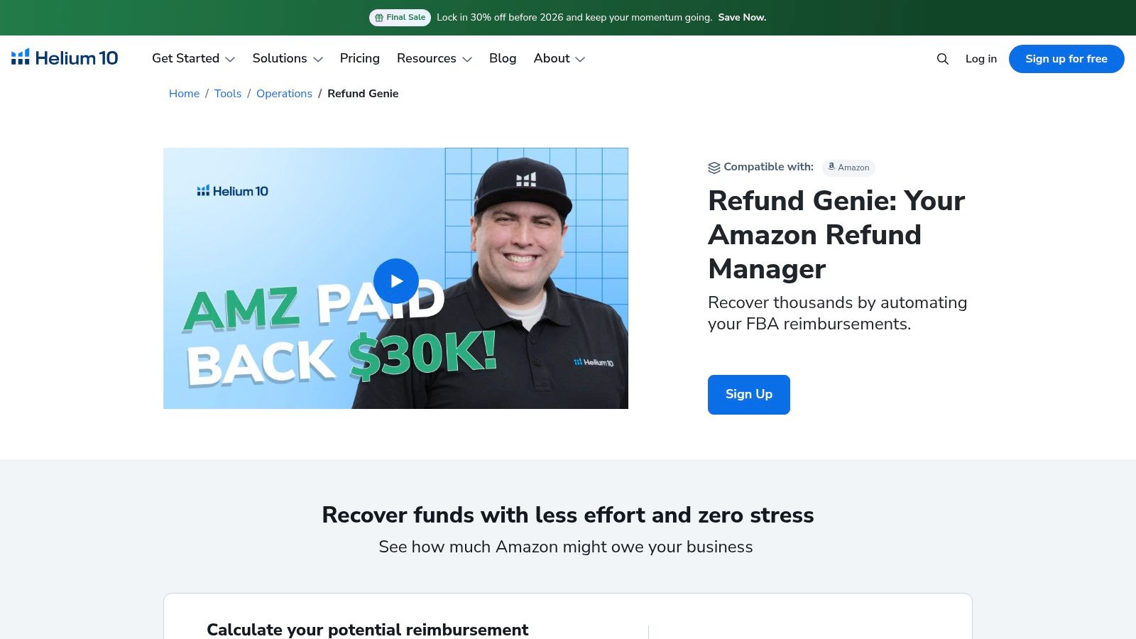 Helium 10 — Refund Genie