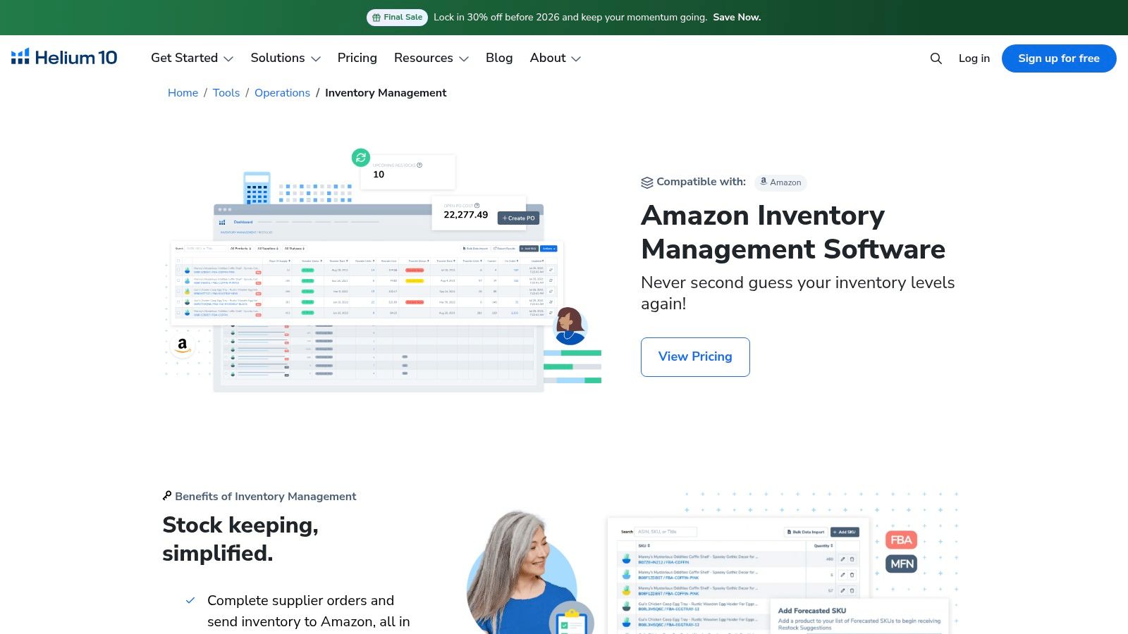 Helium 10 – Inventory Management