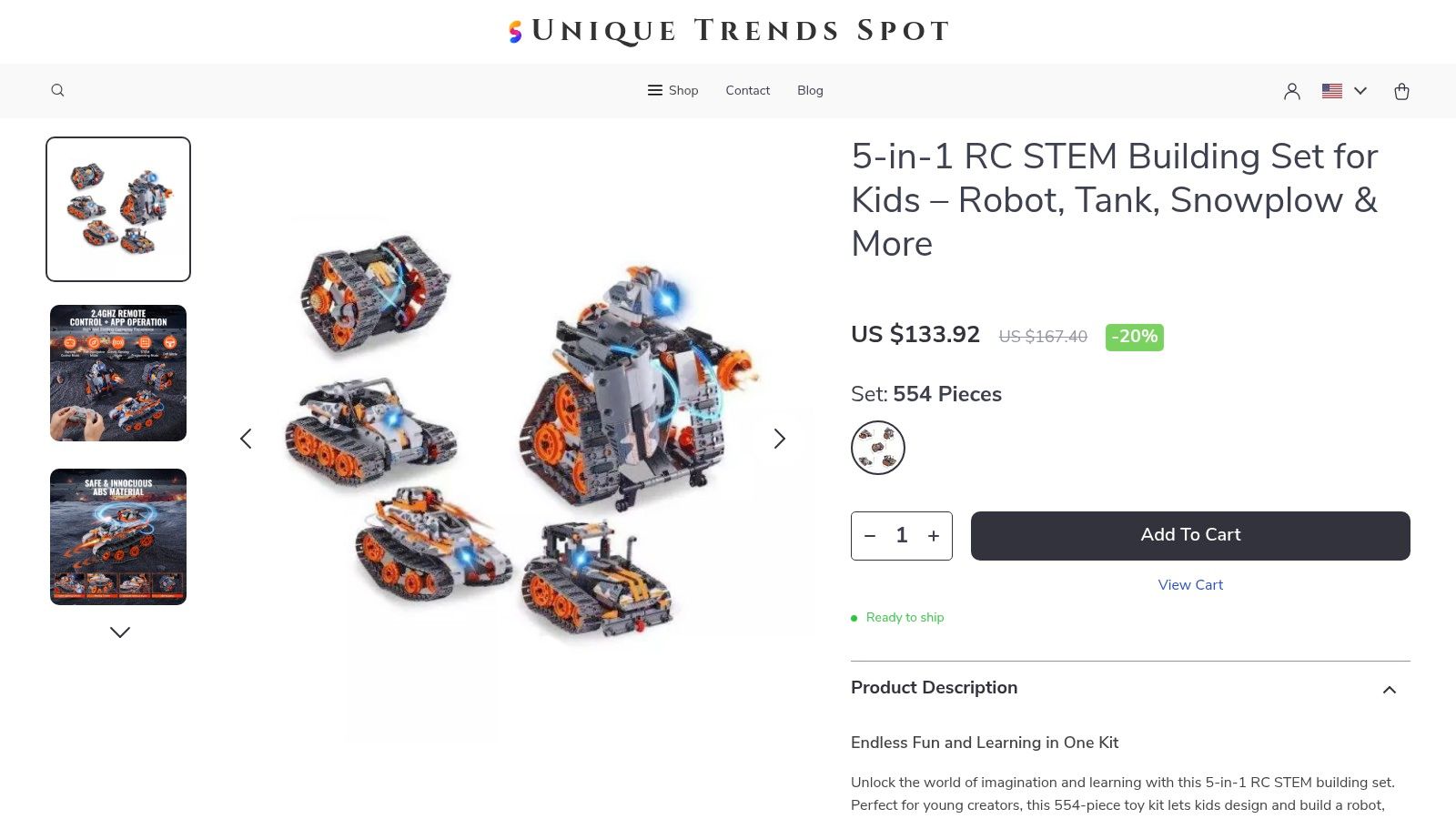 5-in-1 RC STEM Building Set for Kids – Robot, Tank, Snowplow & More