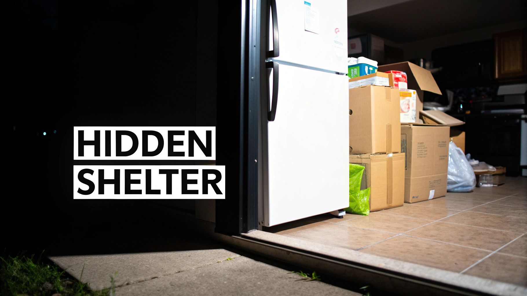 A dark, cluttered storage area providing shelter for roaches.