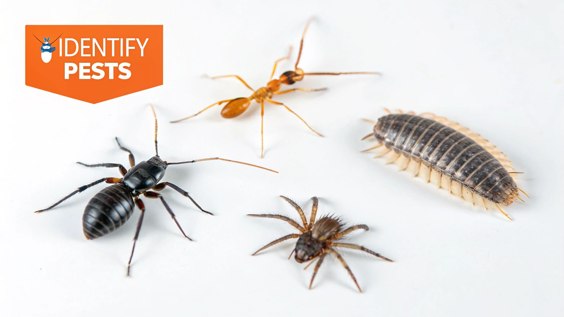 A magnifying glass held up to a small ant, symbolizing the importance of close inspection and identification.