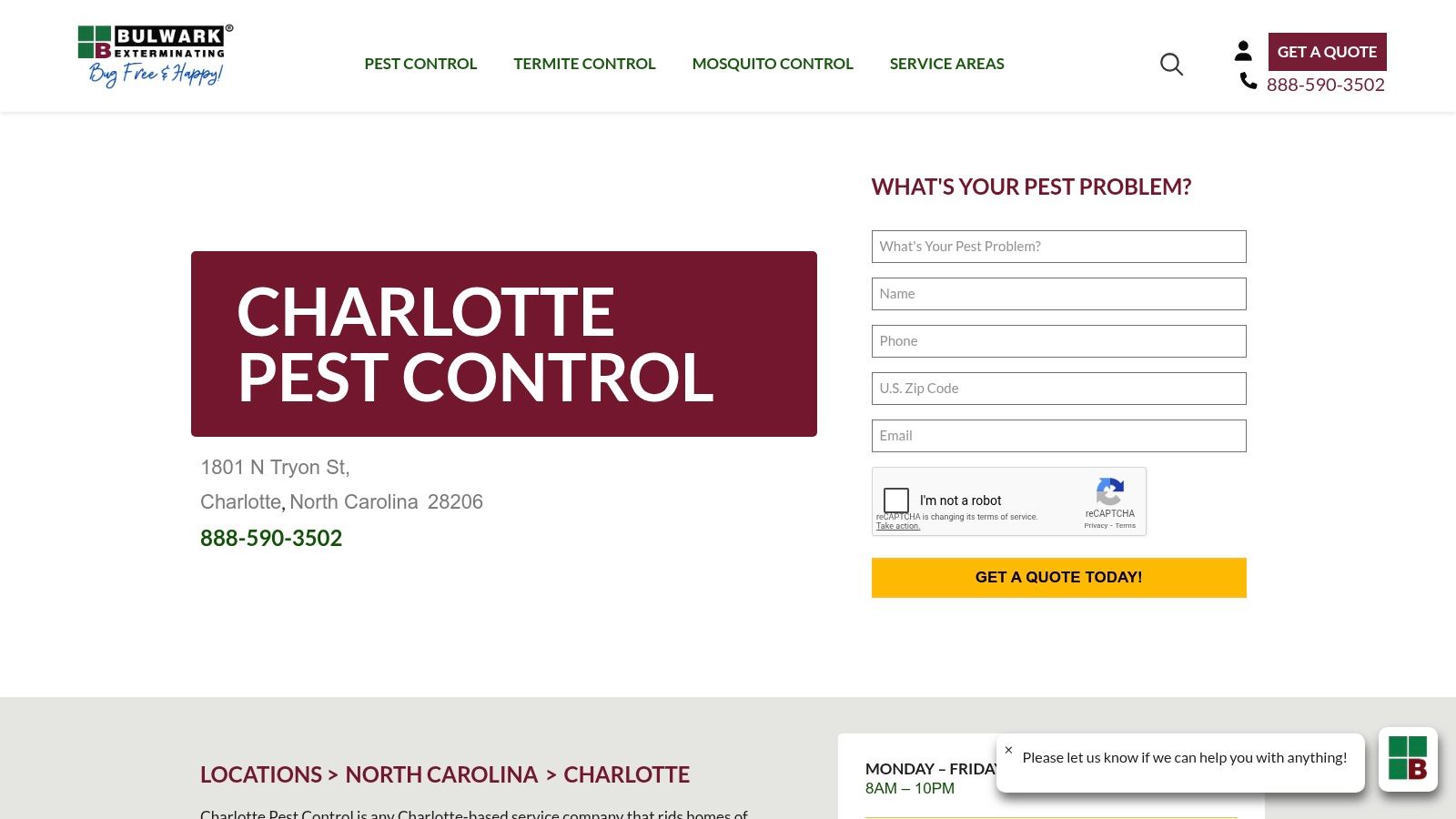 Bulwark Pest Control – Charlotte