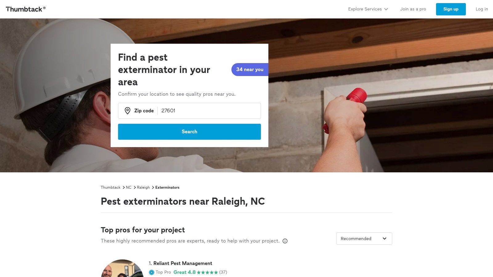 Thumbtack – Raleigh Exterminators