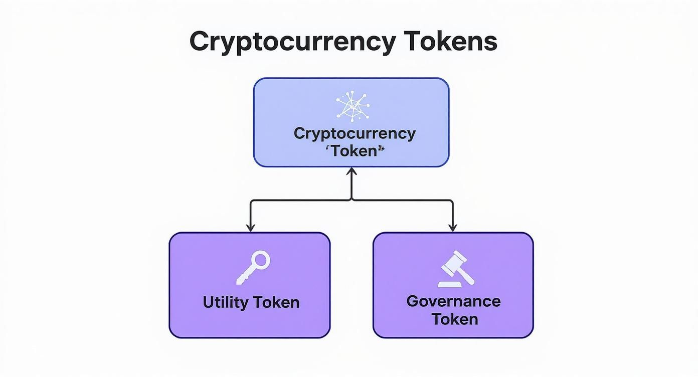 Infographic about token coin cryptocurrency