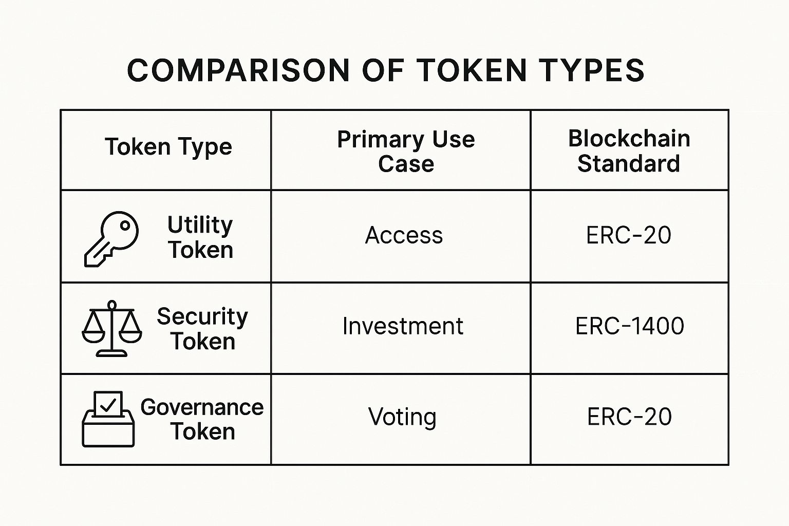 Infographic about difference between coins and tokens cryptocurrency