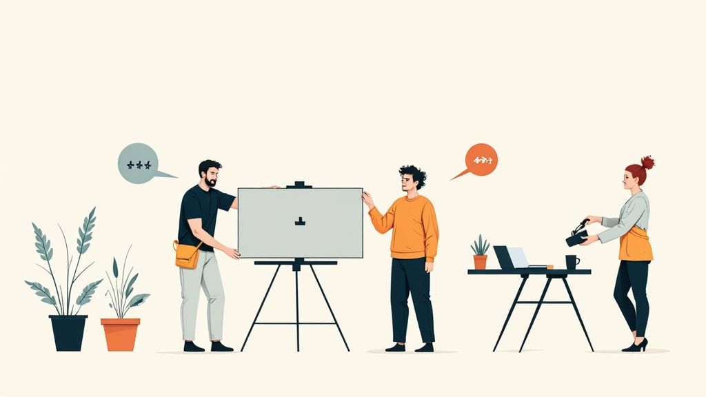 A VR developer wearing a headset, surrounded by glowing code and digital interfaces.