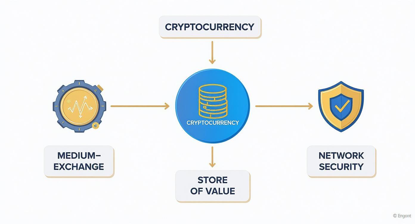 Infographic about tokens and cryptocurrency