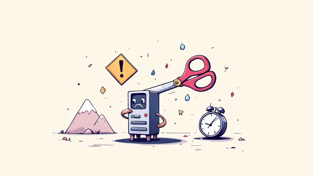 A digital illustration showing a broken chain link with a red X over it, symbolizing a validator failing its duty and the resulting penalty.