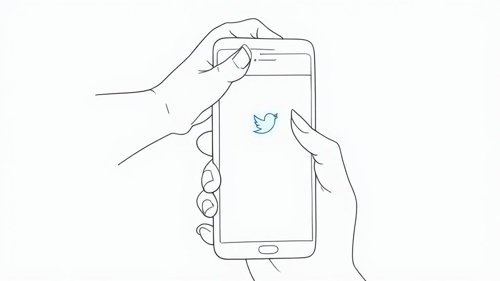 A smartphone displaying the X (formerly Twitter) app, ready for a user to engage with content.