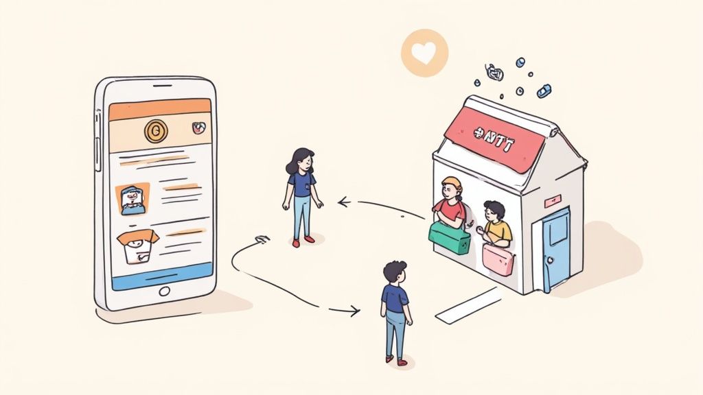 A visual representation of tokens being used in a marketing strategy with digital icons.