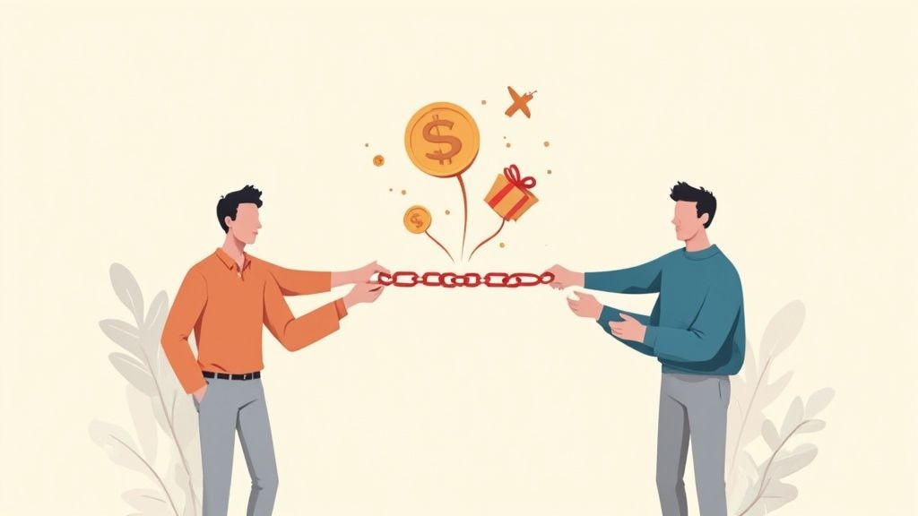 A visual representation of a referral program loop