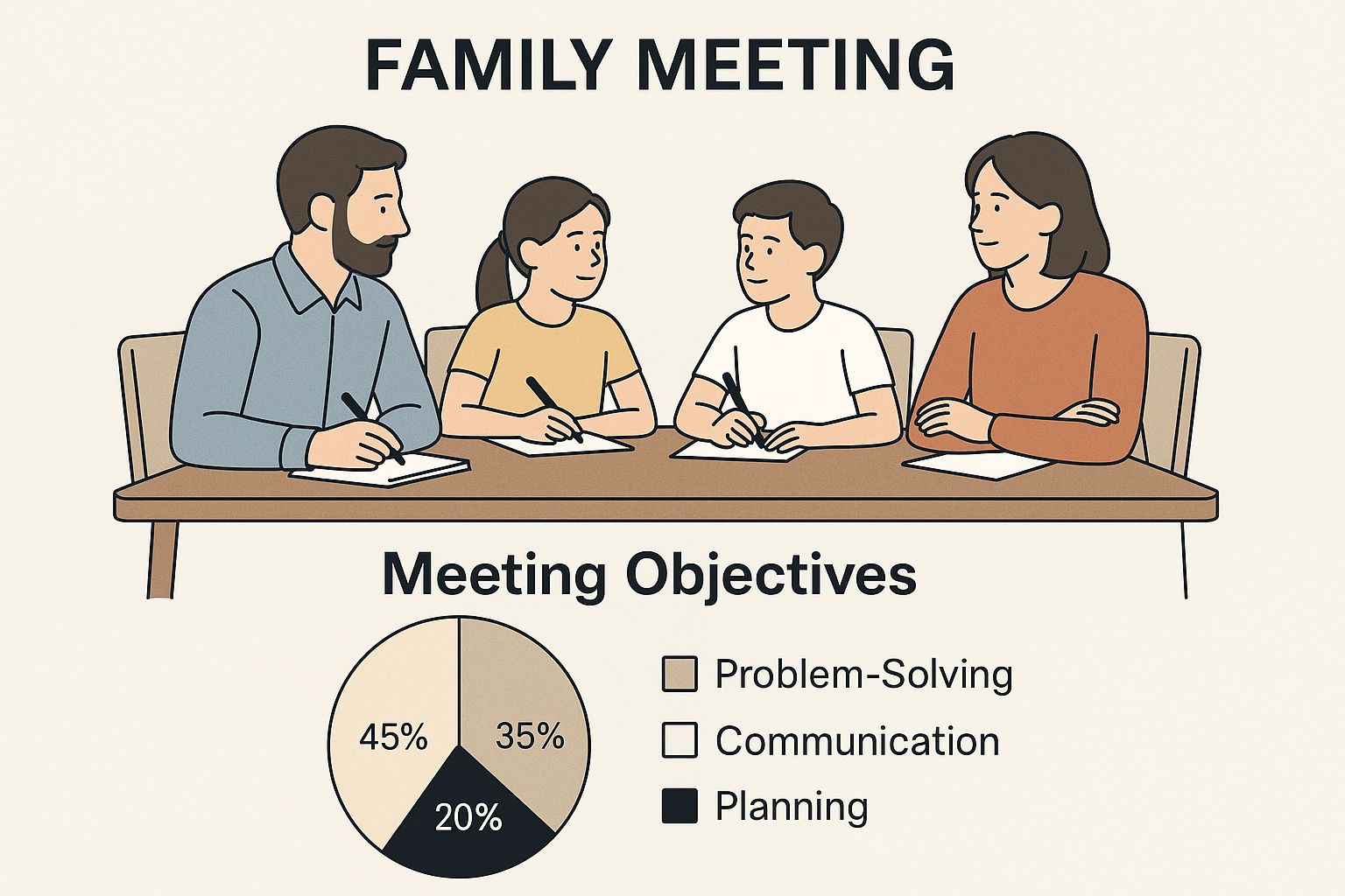 Infographic about family meeting agenda