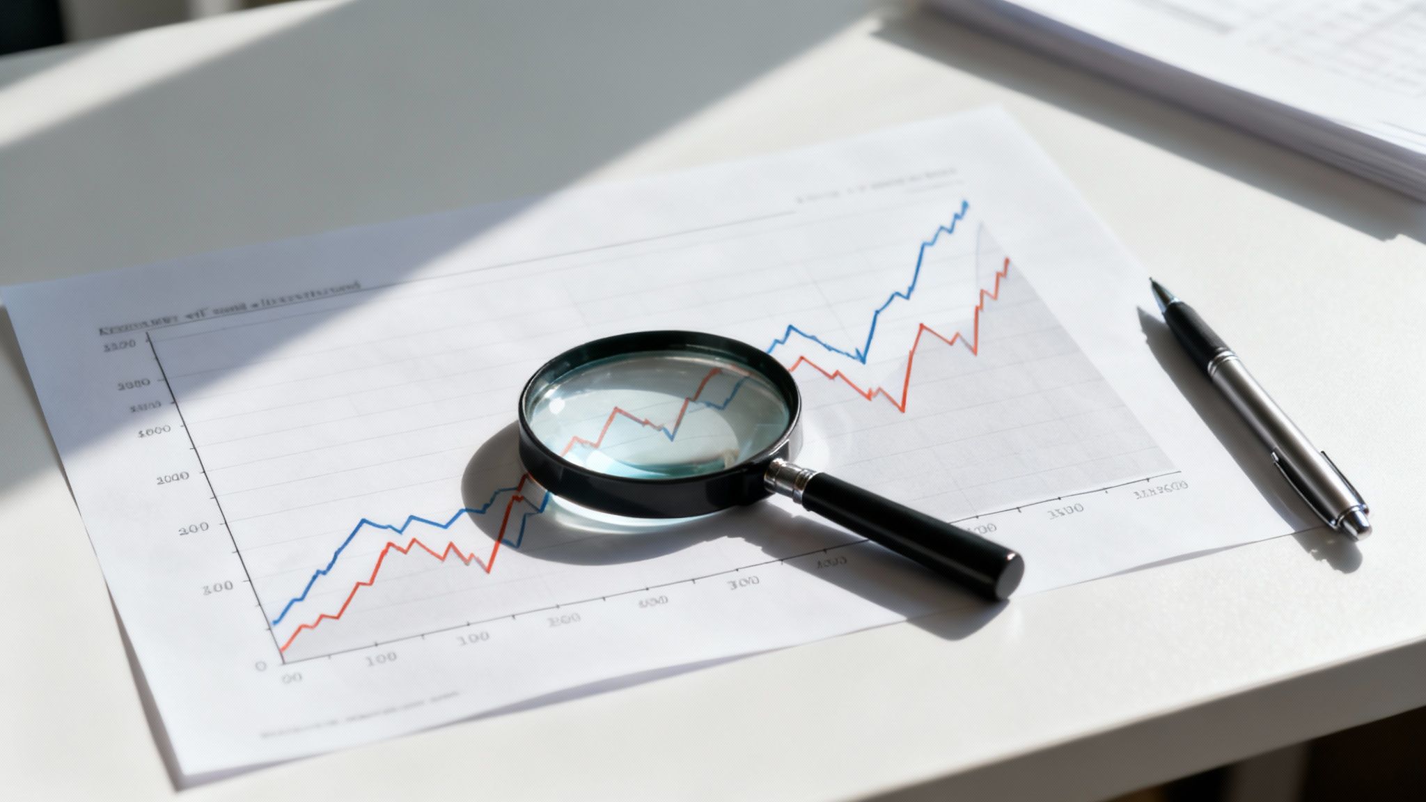 A person looking at a chart on a tablet, trying to understand what the numbers mean for their business.