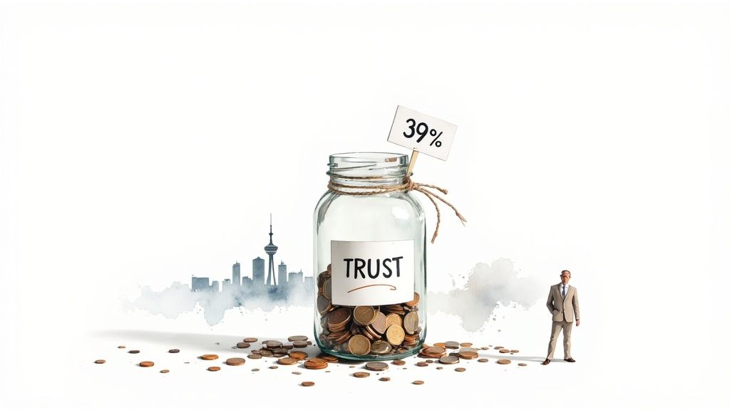 A professional accountant discussing the new 39% trust tax rate with a client.