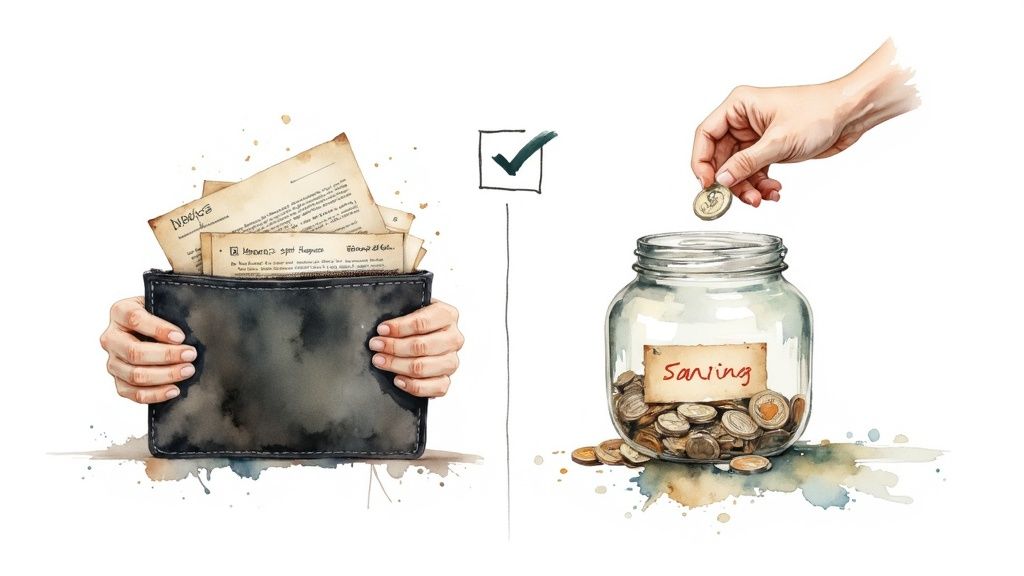 A person looking worried while reviewing financial documents, representing the stress of tax mistakes.