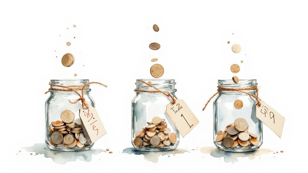 A professional writing in a planner with a laptop and calculator nearby, signifying tax planning.