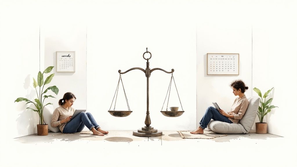 A house split down the middle, showing personal and rental use, to illustrate mixed-use expenses.