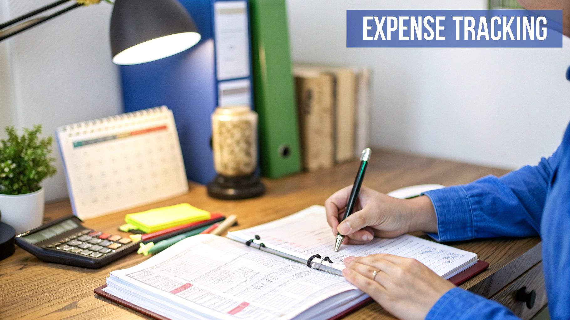 A person sitting at a desk, looking at financial charts and graphs on a laptop, with a calculator and notepad nearby.