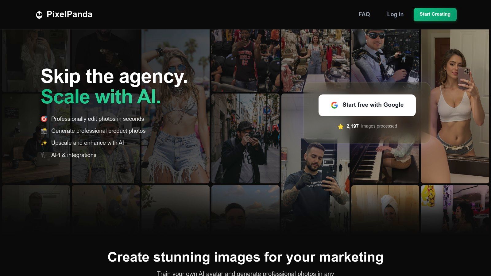 PixelPanda's AI image editing and upscaling interface