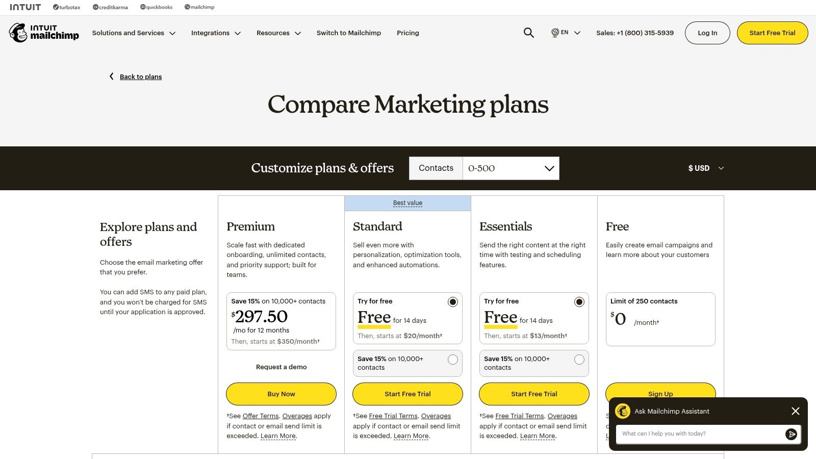 Mailchimp's marketing plans for AI marketing tools