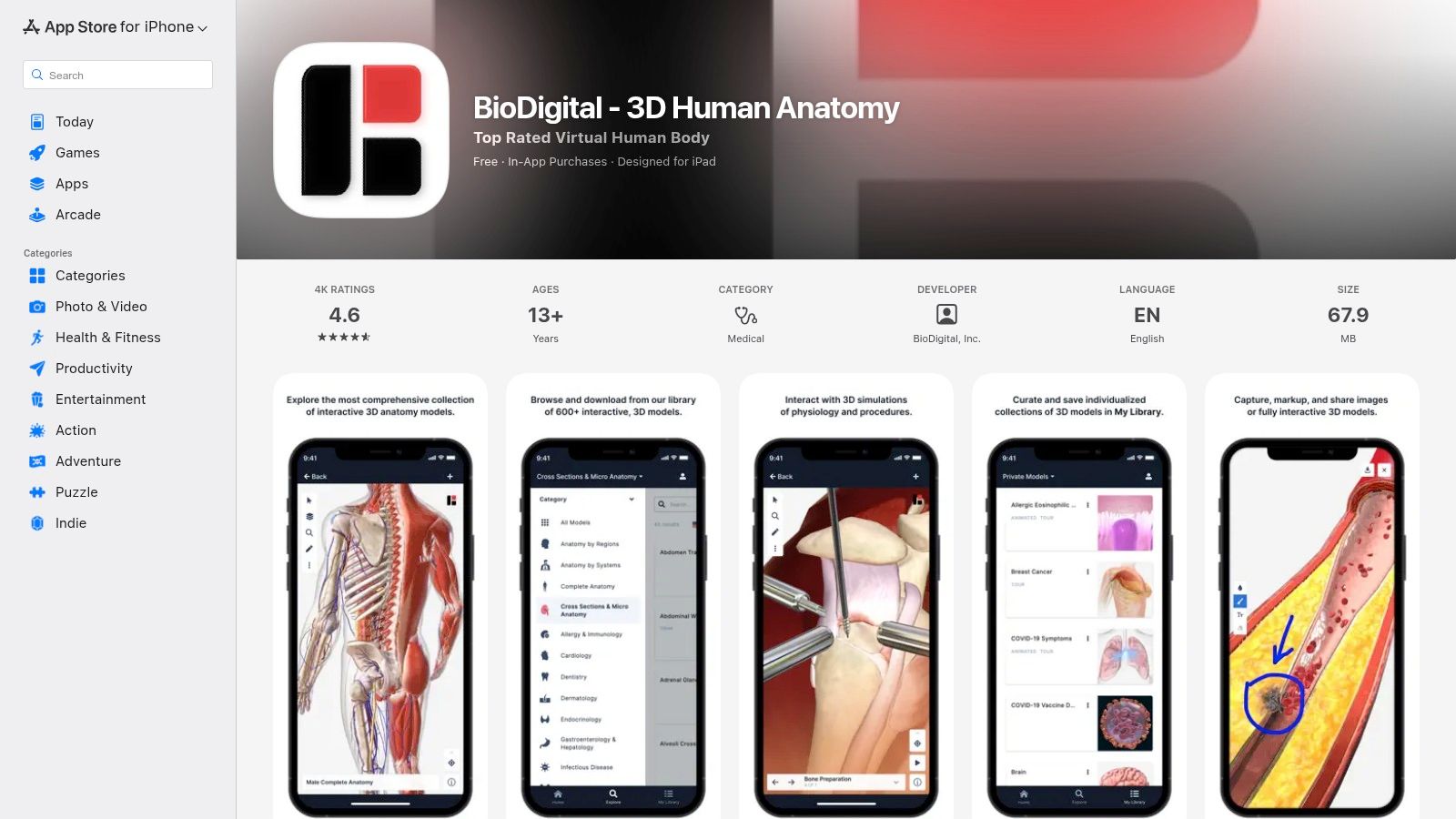 BioDigital – iOS App Store
