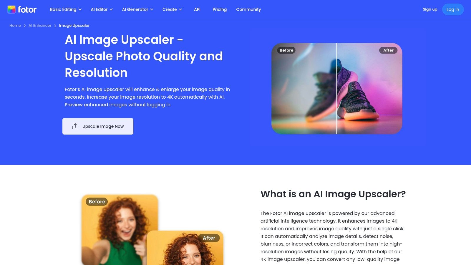 Fotor – AI Image Upscaler