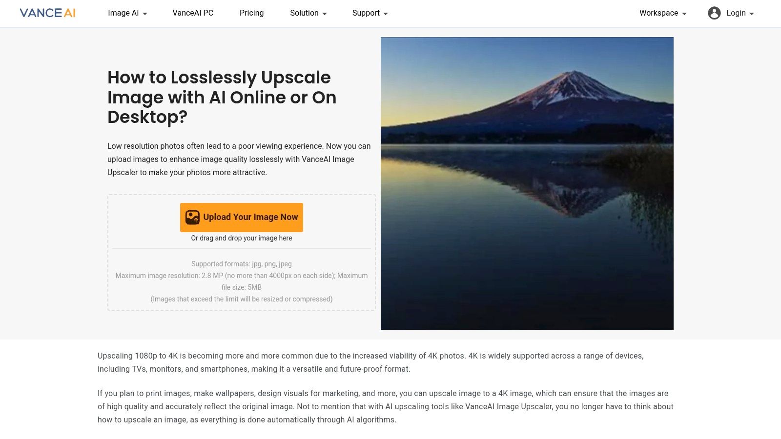 VanceAI Image Upscaler