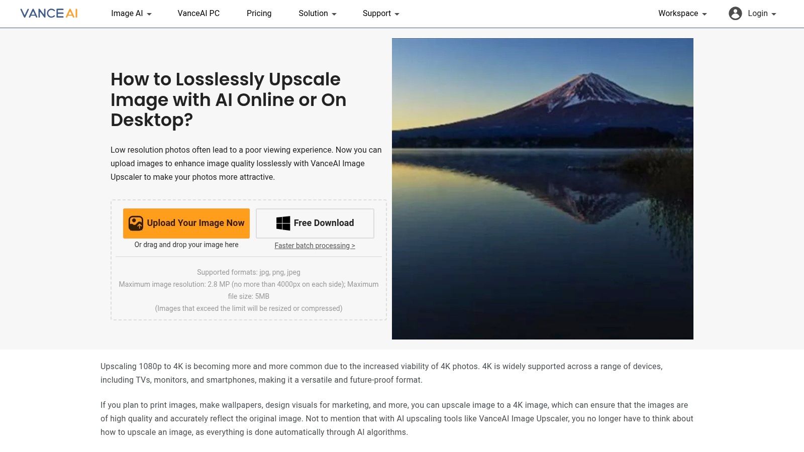 VanceAI Image Upscaler