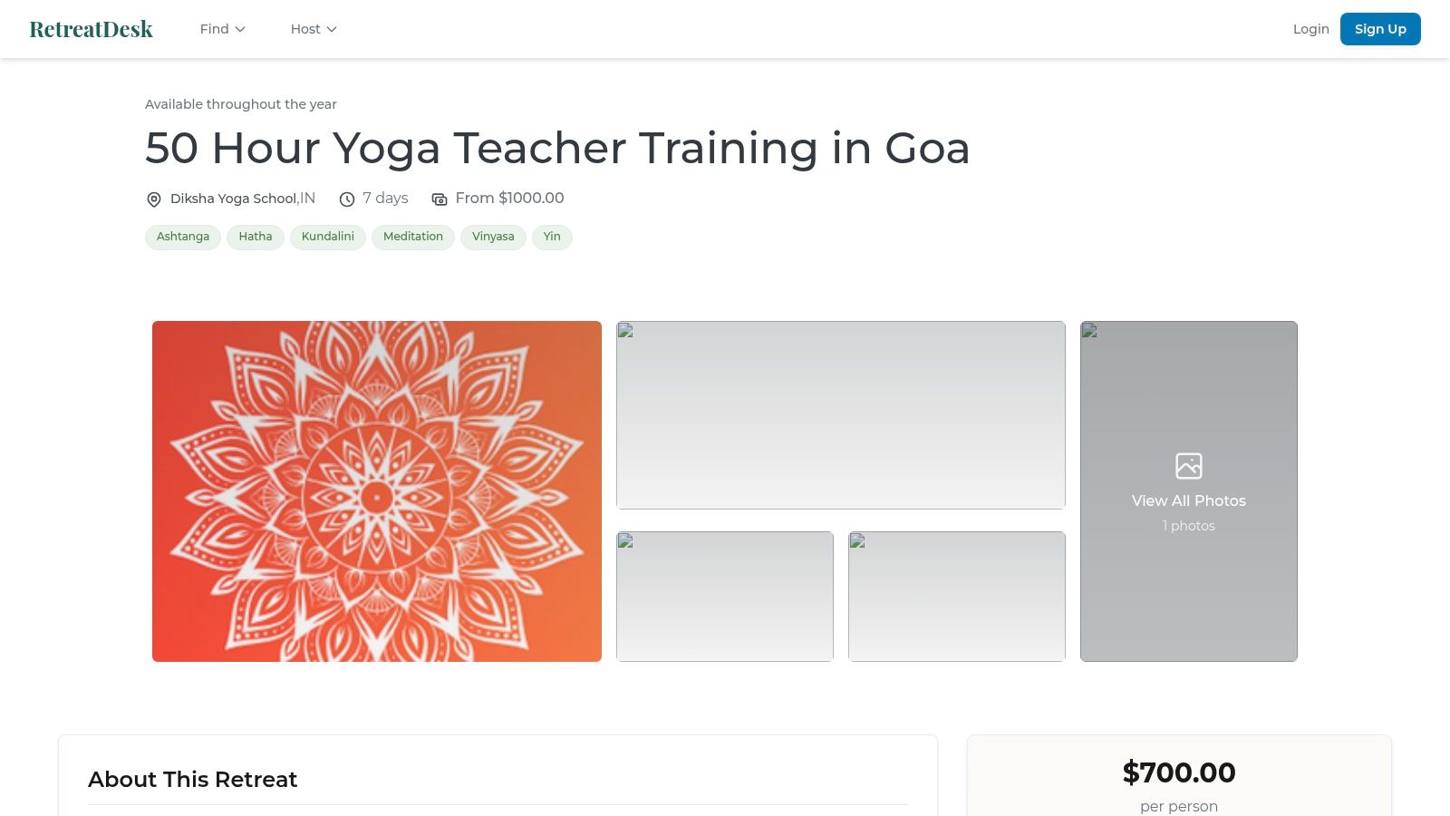 50 Hour Yoga Teacher Training in Goa