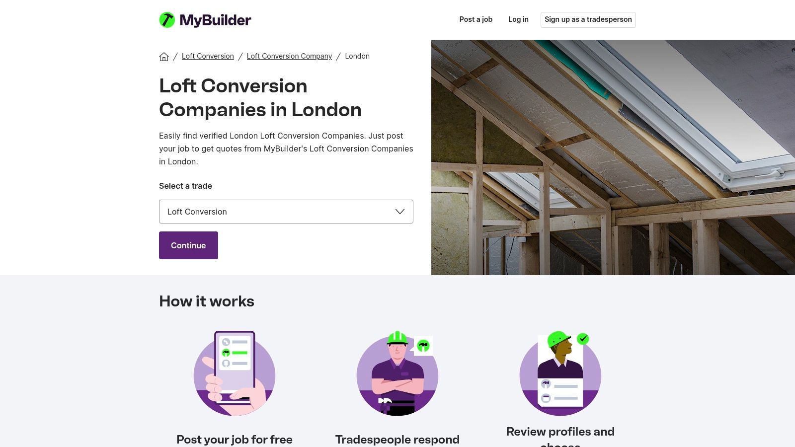 MyBuilder loft conversion company page