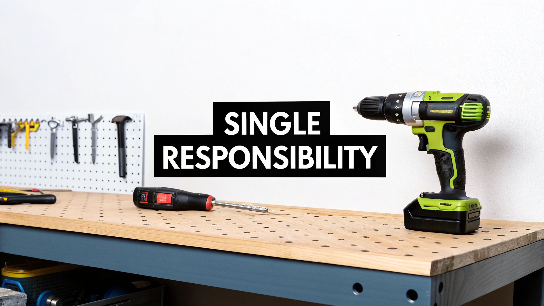 A set of specialized tools neatly organized in a workshop.