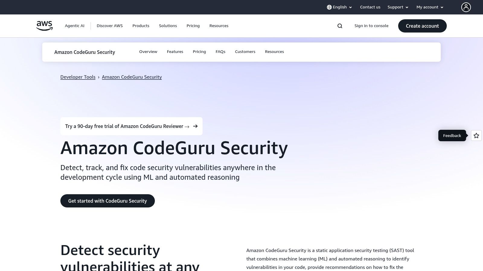 Amazon CodeGuru Reviewer