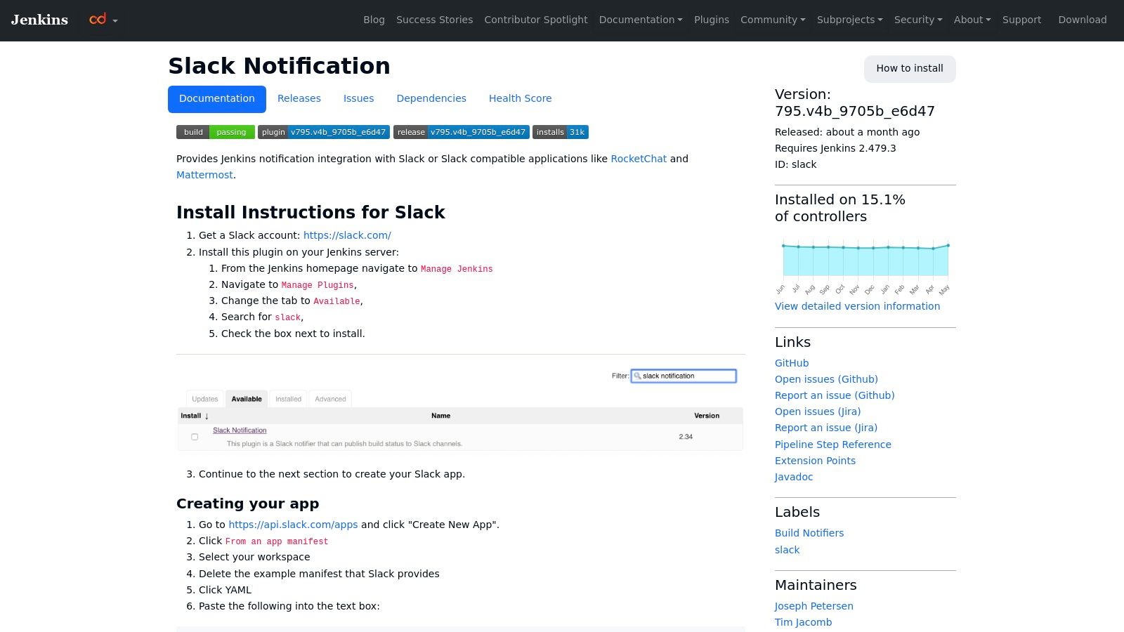 Jenkins Slack Notification plugin