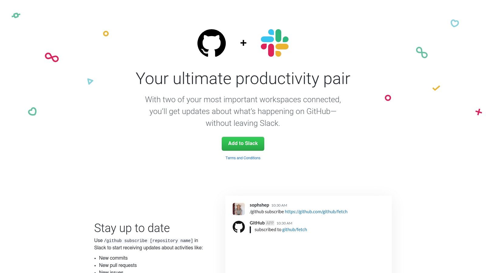 GitHub + Slack (official integration)