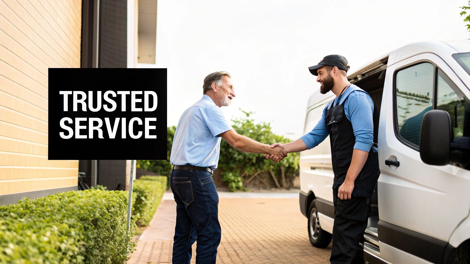 A trustworthy auto locksmith showing identification to a customer by their car.