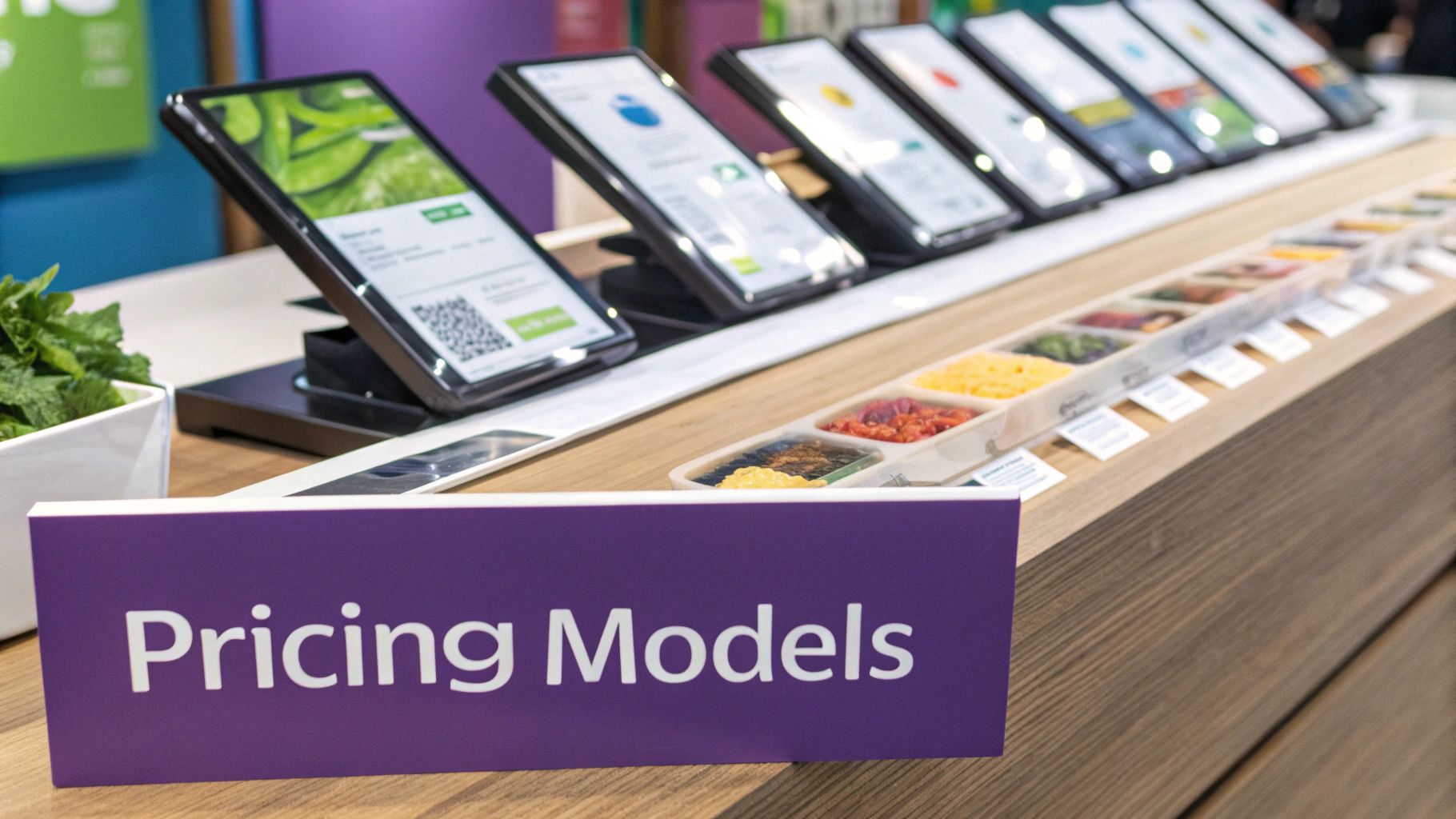 A person making a decision between several different options represented by arrows