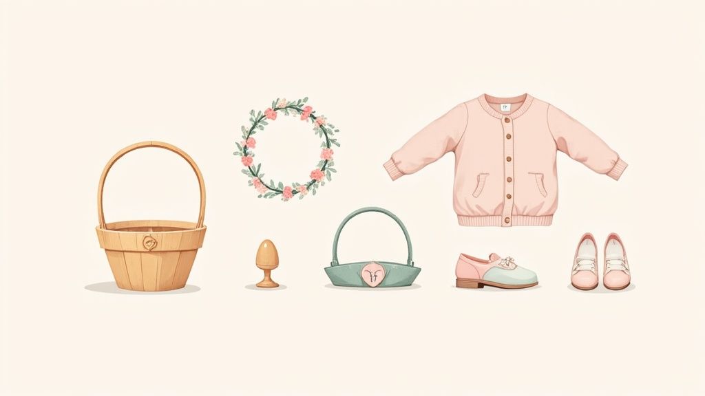 Children styled in Easter outfits