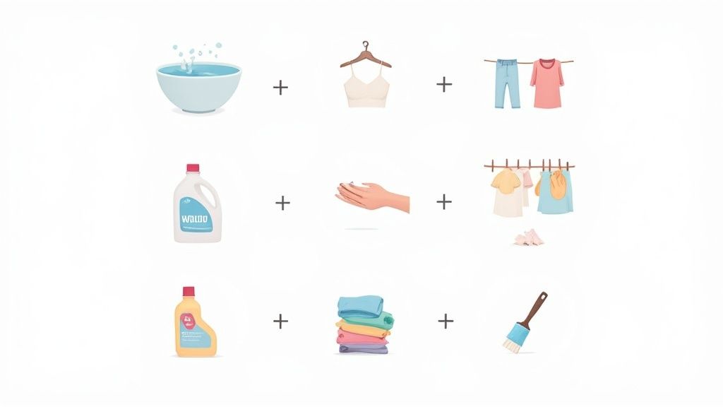 A child's boutique outfit neatly folded on a wooden surface.