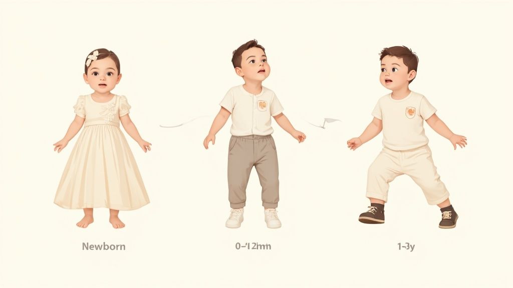 A baby wearing a soft headband as an accessory for their wedding outfit.