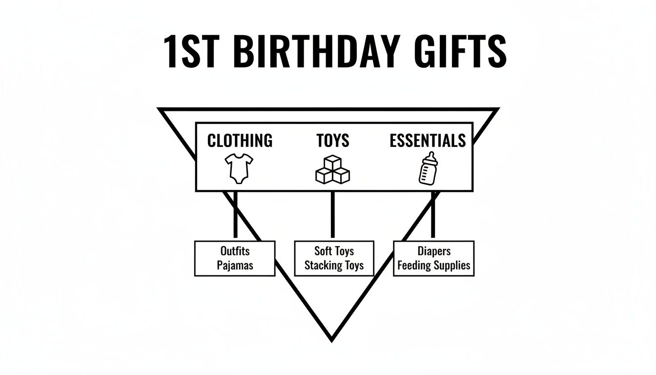 Infographic about baby boy 1st birthday gifts