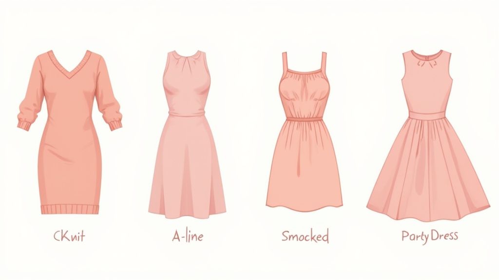 A baby girl wearing a stylish and comfortable dress, looking happy.