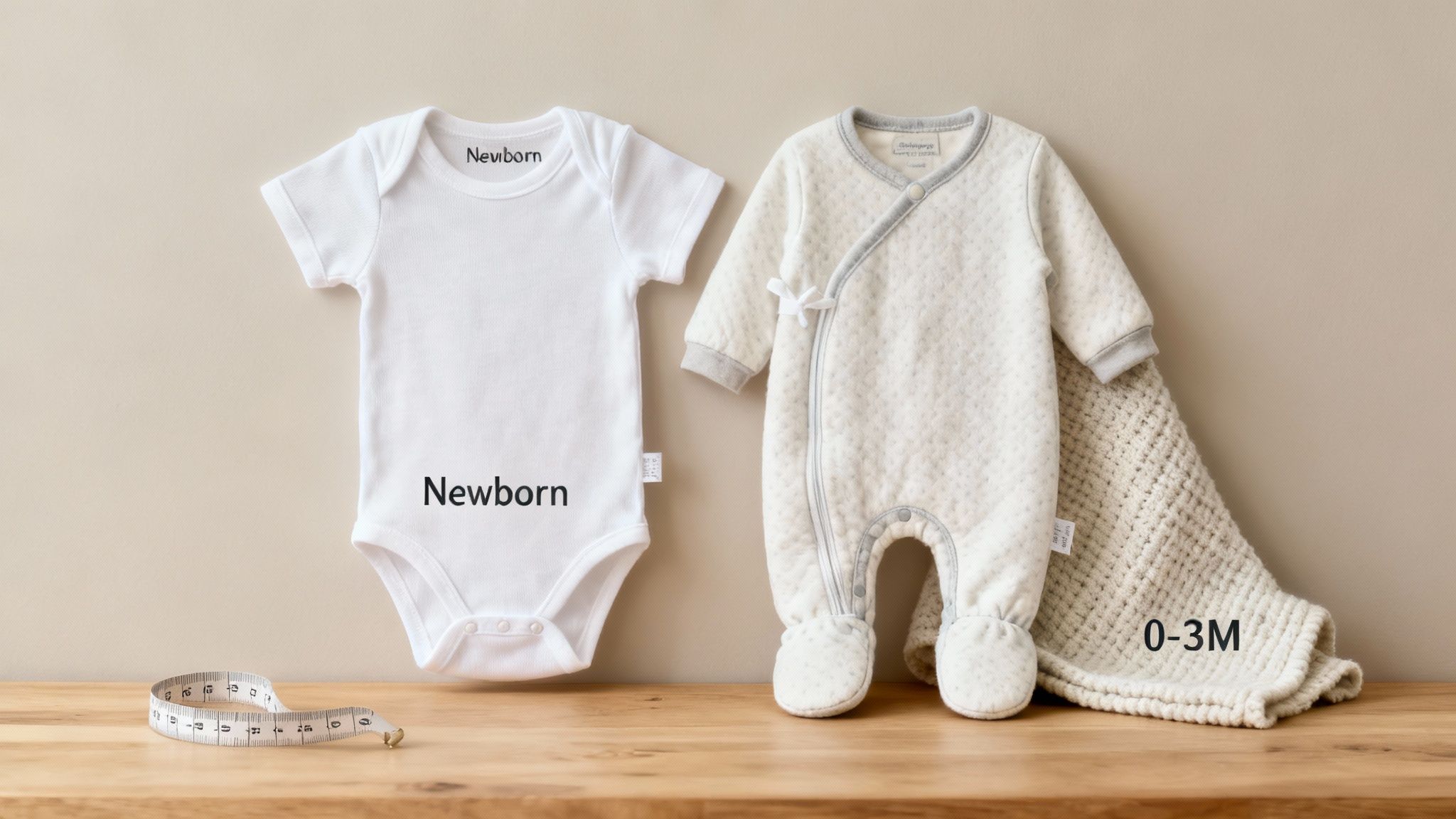 Baby clothes hanging on a line