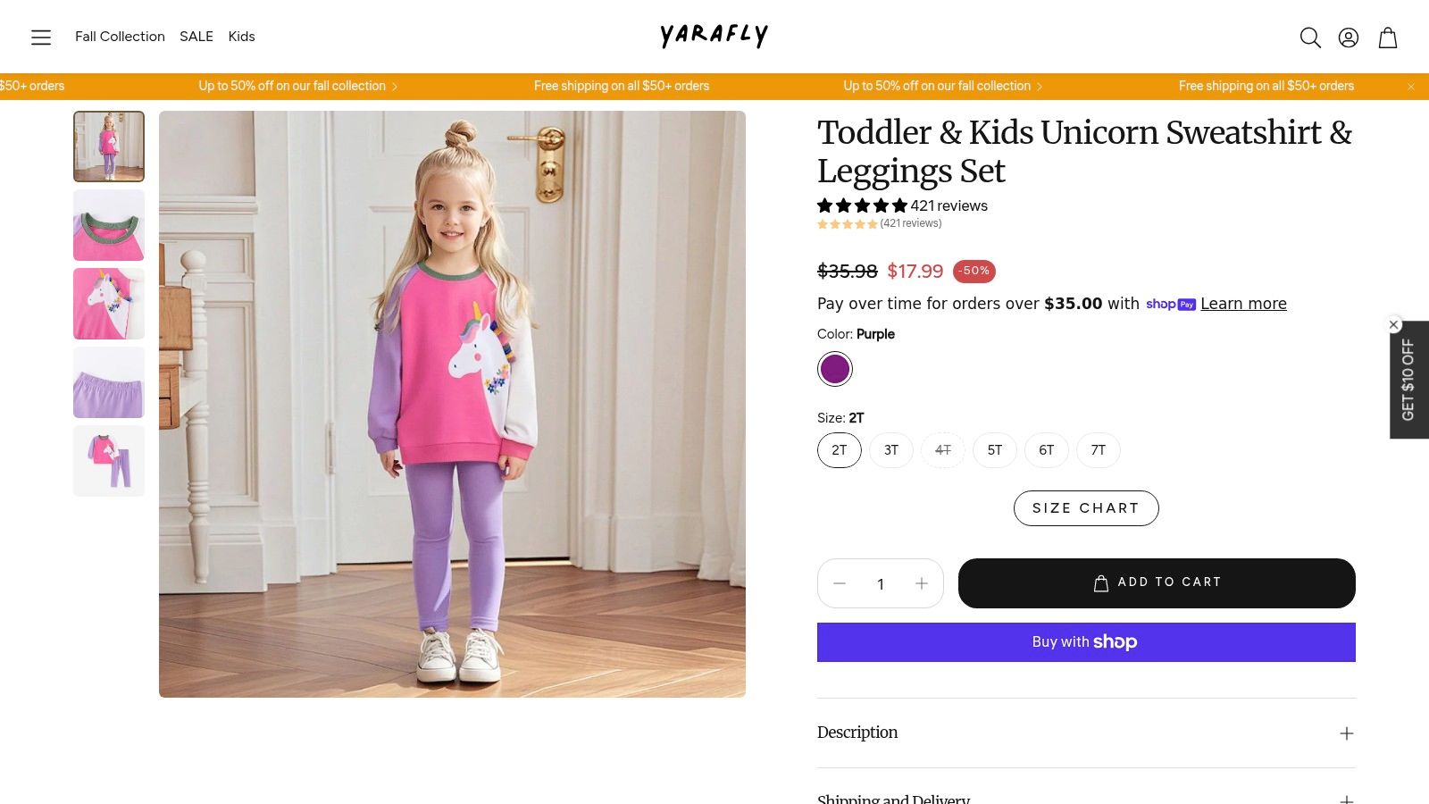 Toddler & Kids Unicorn Sweatshirt & Leggings Set