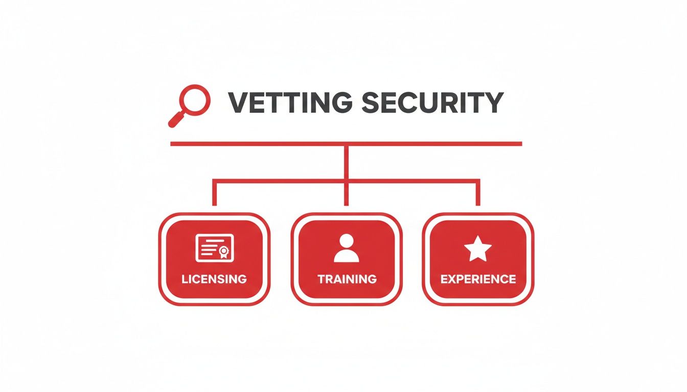 7 Huge Mistakes to Avoid When Hiring an Event Security Company 4 A detailed checklist for vetting an event security company on a clipboard.